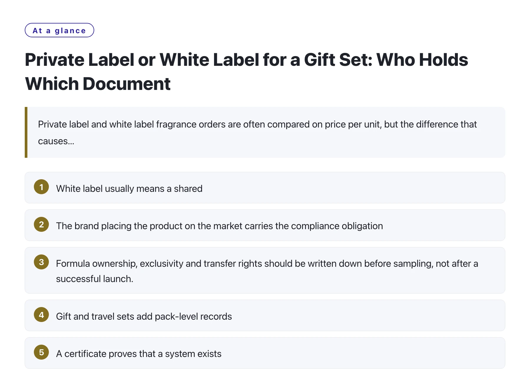 Private Label or White Label for a Gift Set: Who Holds Which Document——全文要点速览